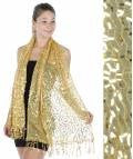 Oblong sequin party shawl Gold/Gold