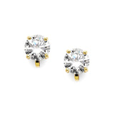 Clip-On Earrings with 3 Carat 9.5mm CZ Solitaire