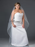 Beaded edge wedding veil V-7049