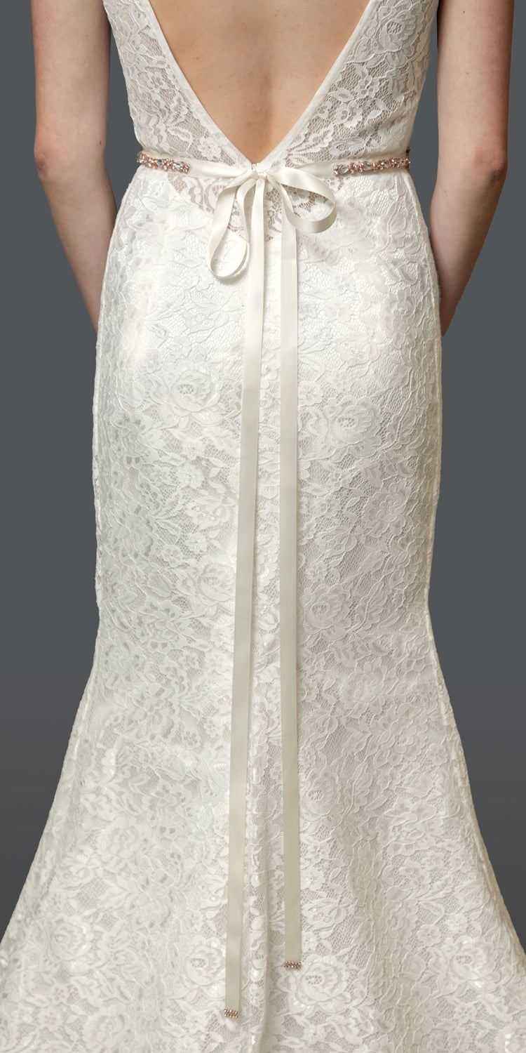 Stunning Rose Gold Bridal Belt with Extra Long 21.5