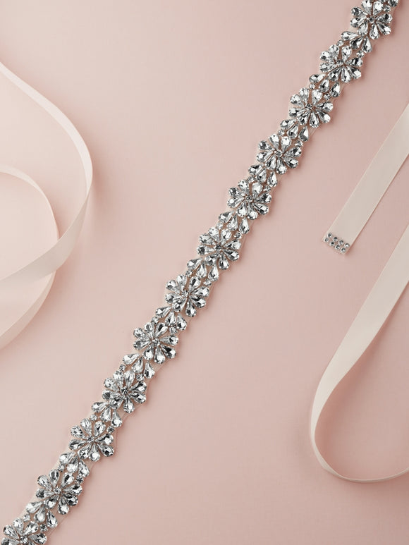 DAPHNE - Sparkle Crystal and Pearl Belt Sashes In Silver – JohnnyB Jewelry
