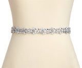 Luxe Opal and Clear Crystal Bridal Belt with Pear Shaped Clusters - Ivory Ribbon 4660BT-I-OP-S
