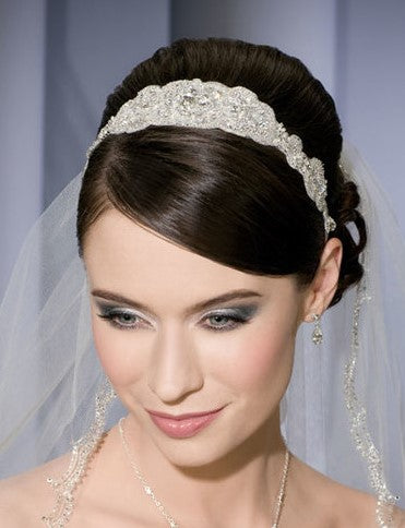 Boho Pearls & Crystal Leaves Hand Wired Floral Vine Bridal Belt on Ivory Ribbon 4663BT-I-S