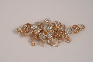 Swarovski Crystal and Rhinestone Rose Gold Hair Clip S-2708RG