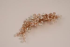 Swarovski Crystal and Rhinestone Rose Gold Hair Clip S-2717