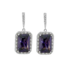 Sterling Silver and Amethyst Cubic Zirconia earrings