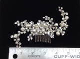 Freshwater Pearl and Swarovski crystal hair comb