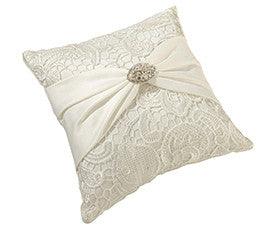 Cream lace ring pillow
