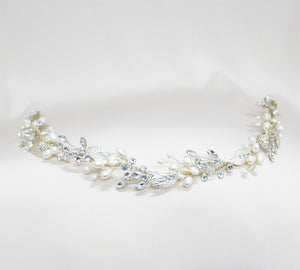 Gold, Pearl and crystal vine headband/belt  TL-335