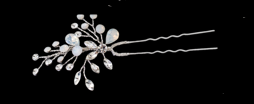 Opal, Silver and Crystal Hairpin TL-346P