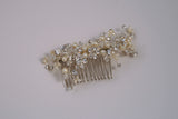 Fresh Water Pearl with Swarovski Crystal Silver Side Comb TS-187M