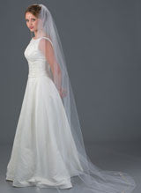 Beaded edge wedding veil V-7053