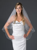 Beaded edge wedding veil V-7051