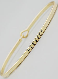 Blesssed Engraved Bangle Bracelet 61-B4124-GD