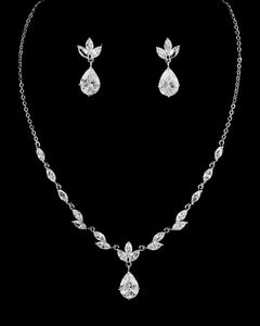 CZ Marquis and Pear Necklace Set DR-300