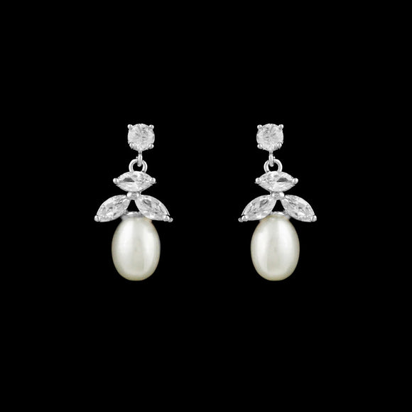 ASHLI JENA Pearl Earrings 925 Sterling Silver Drop Dangle Earrings