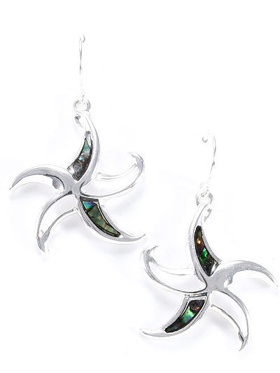 Starfish with Abalone Fish Earring
