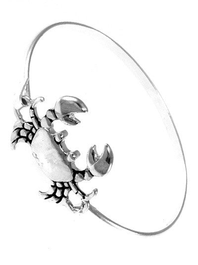 Crab, Silver Tone Metal Hook Bracelet