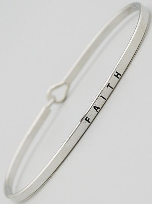 Faith Engraved Bangle Bracelet