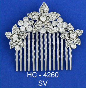 Hair comb with pearls and rhinestones