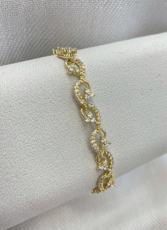 Swirly gold cz Bracelet