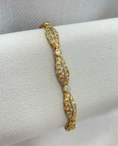 Gold Art Deco CZ Bracelet