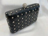 Black Quilted Clutch with Rhinestones