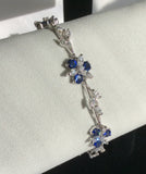 Sapphire and CZ Flower bracelet