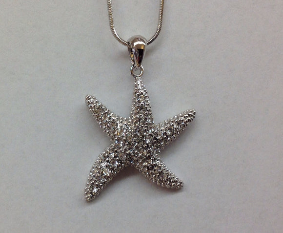 Crystal Starfish Pendant necklace