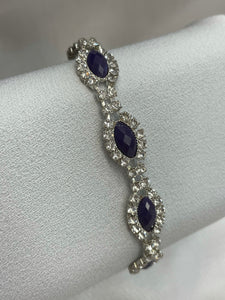 Purple and Rhinestone Bracelet