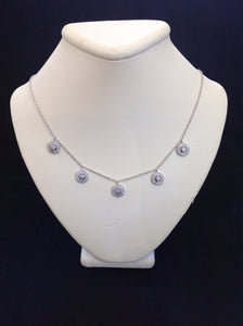 Sterling Silver Round CZ Drops Necklace