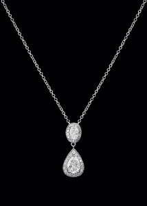 CZ pear and oval drop necklace