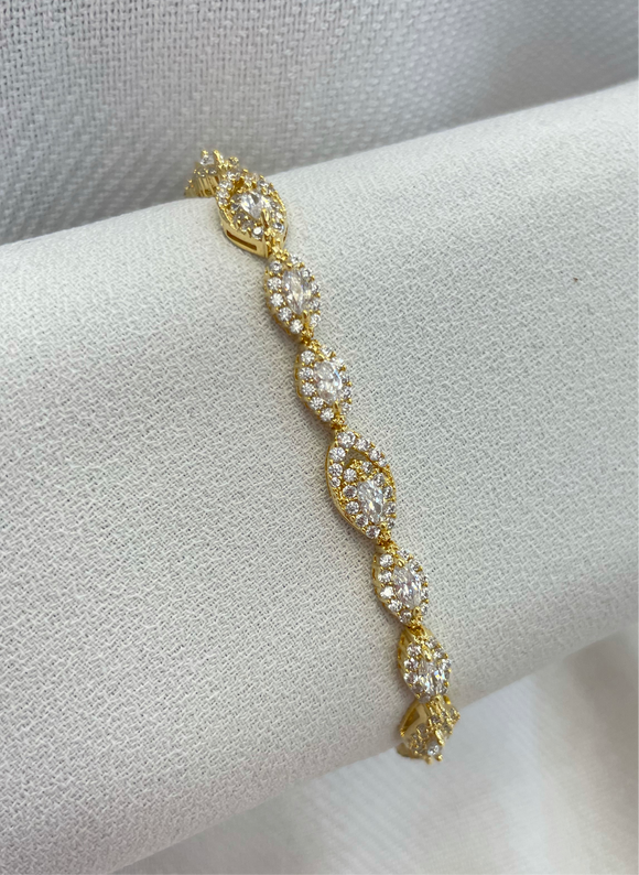 Gold Marquise CZ Bracelet