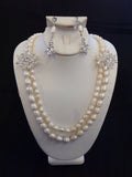 Freshwater Pearl and Rhinestone Necklace Set