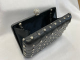 Black Quilted Clutch with Rhinestones