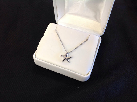 Small Sterling Silver Starfish Necklace
