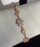 Rose Gold CZ flower bracelet