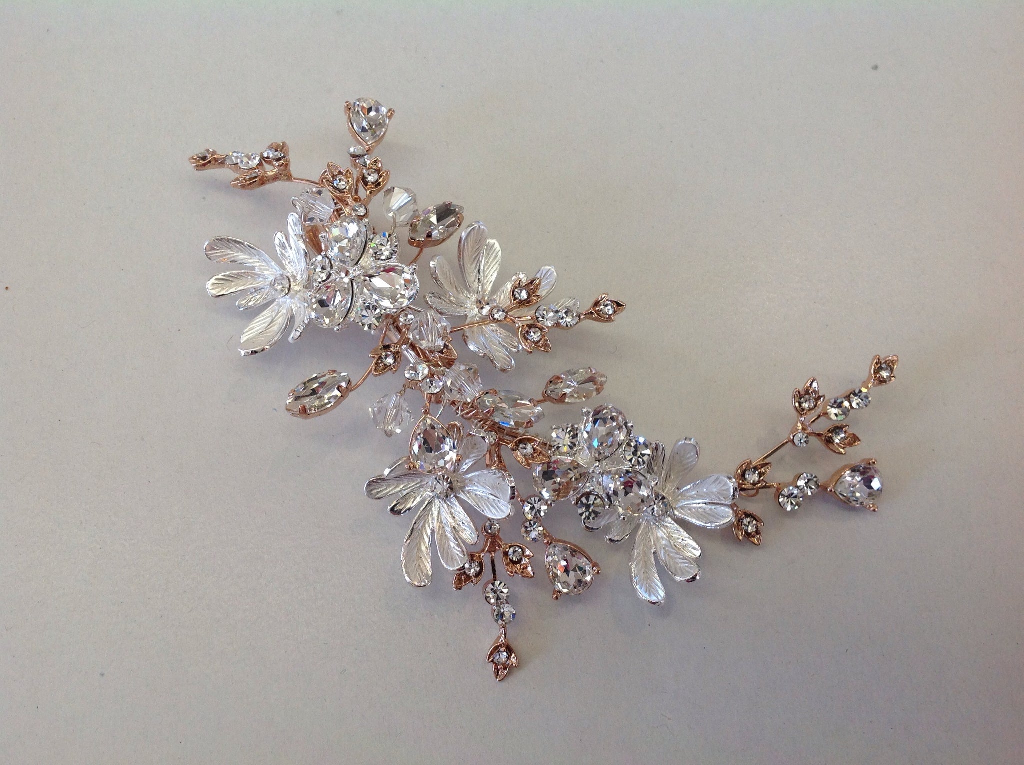 Rose Gold and Silver Floral Hair Clip – Lisa Marie