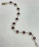 Purple Crystal and Rhinestone Bracelet