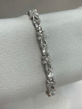 Silver CZ Flower Bracelet