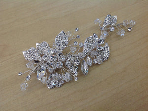 Swarovski Crystal and Rhinestone Silver Hair Clip TL-209