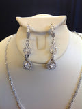 Pave Crystal Drop Necklace Set