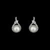 CZ and Pearl Dangle Earrings JS-374