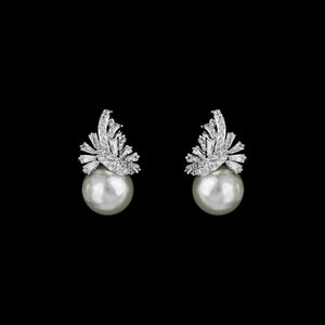 CZ and pearl Earrings ME-3924