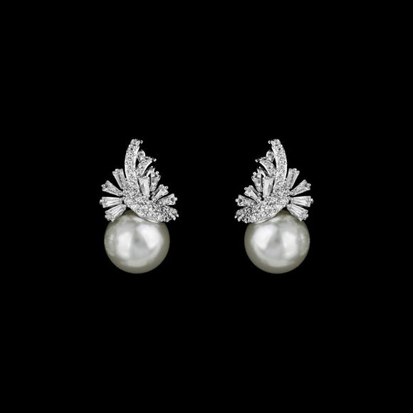 CZ and pearl Earrings ME-3924