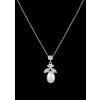 CZ and Freshwater Pearl Pendant Necklace P-293