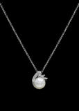 CZ and Pearl Pendant Necklace p-418