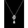 CZ pear floral drop necklace P-6343