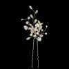 Crystal and pearl floral hairpin HD-096